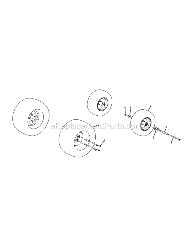Wheel Assembly Diagram and Parts List for S6032-D 53BY8DU6750 Cub Cadet Sprayer